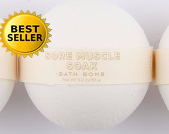 Sore Muscle Soak Bath Bomb - All Natural Bath Bomb - Essential Oil Bath Bomb - Aromatherapy Bath Bomb - Stocking Stuffer