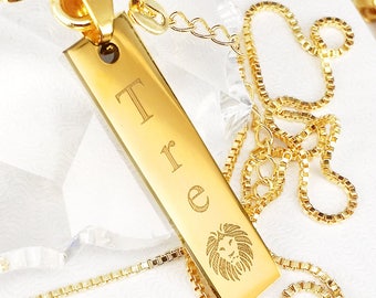 Bar Necklace , Vertical bar necklace, Long necklace, Silver bar necklace, Gold bar necklace, Minimalist jewelry Mother's Day gift