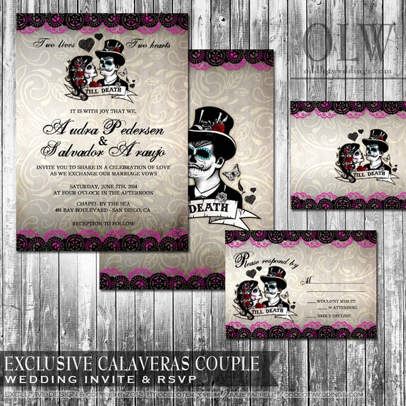 Day Of Dead Wedding Invitations 6