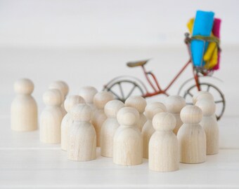 30 Wooden Babies - Wood Peg Dolls - Unfinished Wooden People - Baby wooden peg doll - Set of 30 wooden Babies - DIY Crafts
