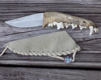 Native American style Coyote jawbone knife #153