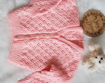 Hand knitted cardigan size 1-2