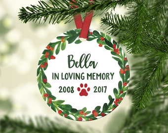 Pet Loss Gifts Pet Memorial Ornament Dog Loss Gift Dog Memorial Ornament Pet Loss Christmas Ornament Pet Memorial Christmas Ornament Green