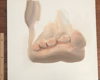 Original Oil Painting, "Toes" 2'x2'
