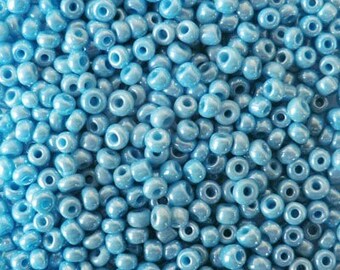 Seed beads 11/0 (2mm) shiny sky blue