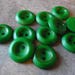 12 Green with Inside Gold Ring Round Buttons Size 3/4"
