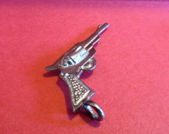Six Pewter Pistol Gun Pendants