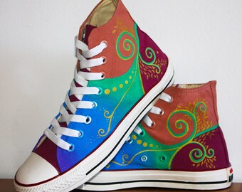 CREPUSCULAR GOLD, Custom Sneakers, Handpainted Shoes, Customized Converse, Custom Converse, Sneakers, Painted Converse, Custom Kicks, Unique