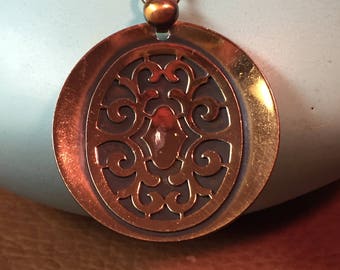 Vintage Copper Medallion Necklace