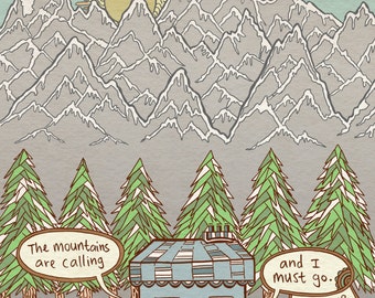 John Muir quote art print - recycled paper
