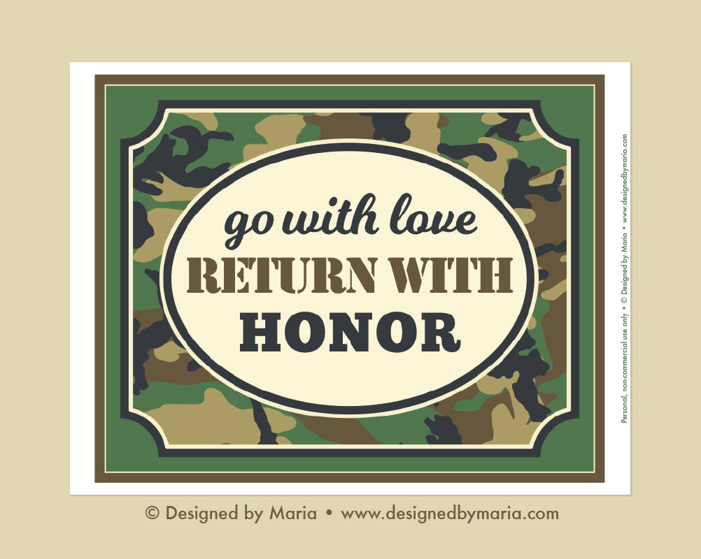 Army Farewell Decoration Printable: Boot Camp Party Sign Go
