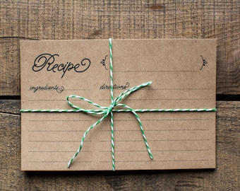Charming Kraft Paper Recipe Cards