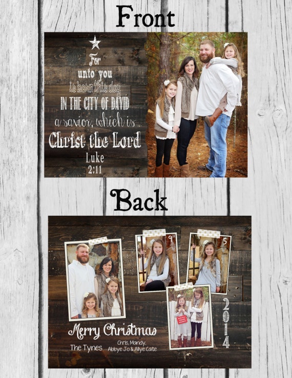 Items similar to Rustic Christmas Photo Card, Rustic Holiday Photo Card
