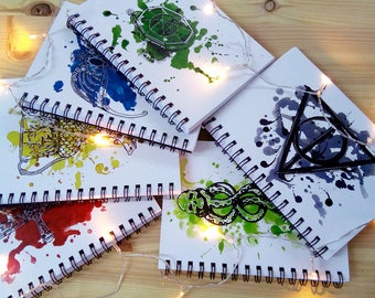 Harry Potter DinA5 blank NOTEBOOK SKETCHBOOK hand bound Dawn Dellion