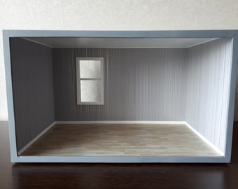Room box diorama, roombox unfinished, dolls house, roomboxes empty, scale 1:12