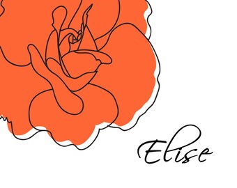 Floral Design Personalized Folded Note Cards (size A2)