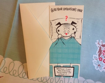 Vintage Get Well Greeting Card Unused with Envelope