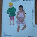 vintage 1990 kwik sew pattern 1988 girls top cardigan skeggings sz 8-10-12-14 uncut