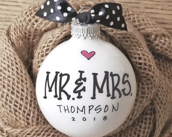 Wedding Gift, Mr. & Mrs Gift, Wedding, Bride Groom Gift, Couples Gift, Personalized Wedding Ornament, Personalized Engagement Ornament