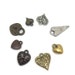 8 piece heart charm set in antique silver, antique copper and antique bronze