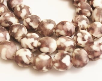 Purple African Glass Beads (18) ,Eco Friendly Recycled Glass Beads, Krobo Beads (K144)