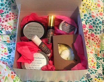 Stress Relief Gift, Care Package, Get Well Soon Gift, Birthday Gift, Sympathy Gift, Mom Gift, Bath and Body Gift, Gift Ideas, 6 Products