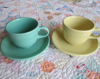 Vintage Fiesta Ware - Homer Laughlin - Cups and Saucers