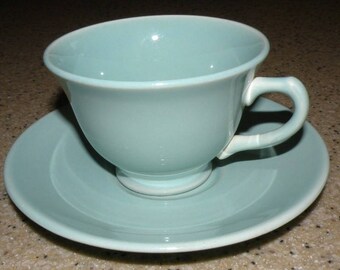 LURAY Pastels lovely GREEN Cup and Saucer SET