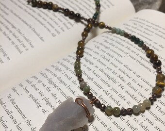 Arrowhead Necklace with Indian Agate and Tigers Eye