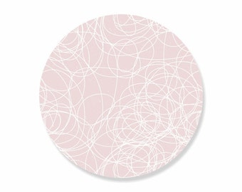 Doodle Mouse Pad Designed by Yoomz | Cute Mouse Pad | Round Mouse Pad | Pretty Mouse Pad | Pink Mouse Pad