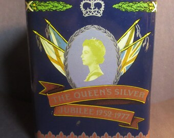 Vintage The Queen's Silver Jubilee 1952-1977 Litho Tea Tin