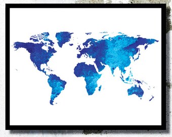 Travel Map, World Travels Map, Map Art, Push pin map, World Map Print, Travel Map, Map watercolor, Housewarming Gift, Usa map, home decor