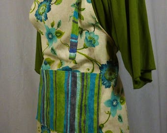 Cerulean Flowers Apron - One Size Fits All