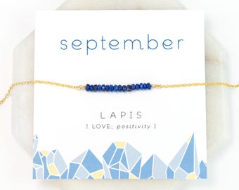 September Birthstone Necklace, Lapis Lazuli Necklace Boho, Healing Stone Necklace, Gift Ideas for Friends, Blue Lapis, Personalized Presents