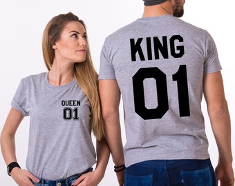 Matching couple shirts, King Queen Couples Shirts, King and Queen Couples Shirt Set, King and queen shirts, 100% cotton, UNISEX