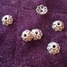 925 Bali sterling silver scalloped flower filigree bead cap- 3 sets total 6 pcs- round 8x4mm w