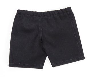 Fits Like American Girl Doll Clothes. 18-Inch Boy Doll Shorts. Black Shorts.