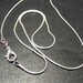 Beautiful silver chain 925 Silver snake 1 mm hallmarked 925 Silver with clasp (47cm)