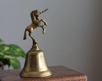 Vintage Brass Unicorn Bell, Brass Unicorn, Unicorn Bell