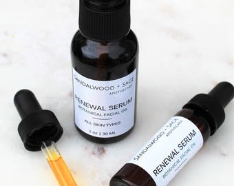 Botanical Renewing Facial Serum // All Natural Moisturizing Facial Serum // Infused Botanical Facial Serum
