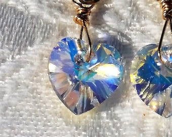 Swarovski Crystal Earrings, Aurora Borealis Swarovski Crystal Earrings , Swarovski Earrings