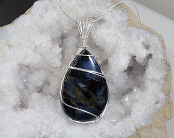 Sterling Silver Pietersite Necklace