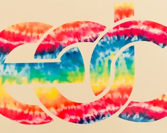 Edc rainbow tie-dye vinyl decal sticker