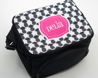 Personalized Lunch Box - Monogram Lunch Bag - Custom Lunch Container with Shoulder Strap - Insulated Lunch Bag
