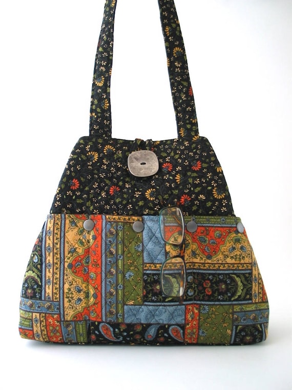 quilted tote bag with pockets fabric shoulder bag diaper
