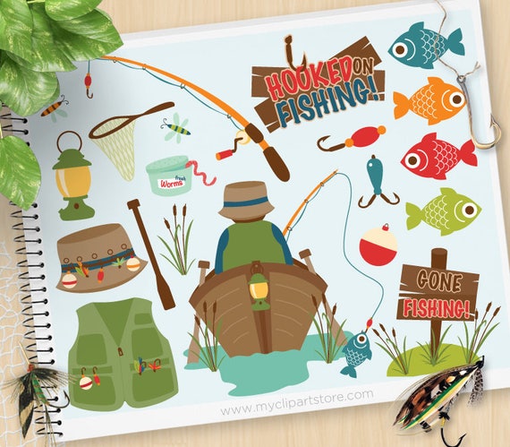Fishing Clipart Father's day fishing tackle camping