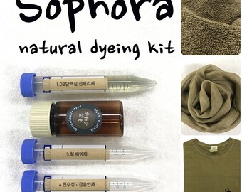 Sophora flower natural dyeing DIY KIT - khaki color