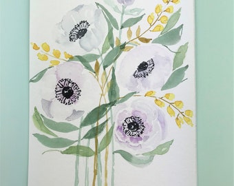 Watercolor Anemones Parmes