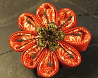 fabric flower pin brooch