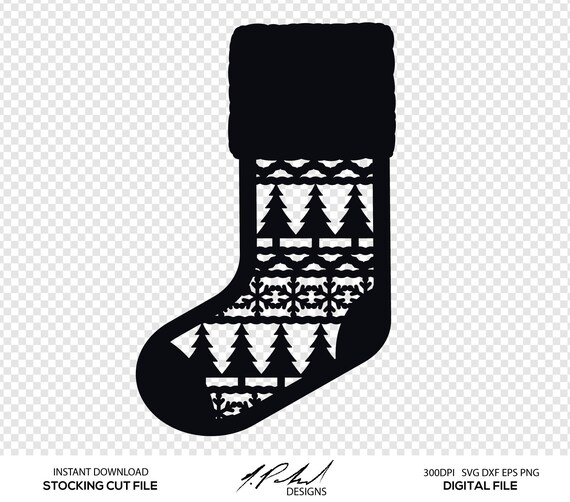 Download Christmas Stocking Cut File Digital Files Stocking SVG